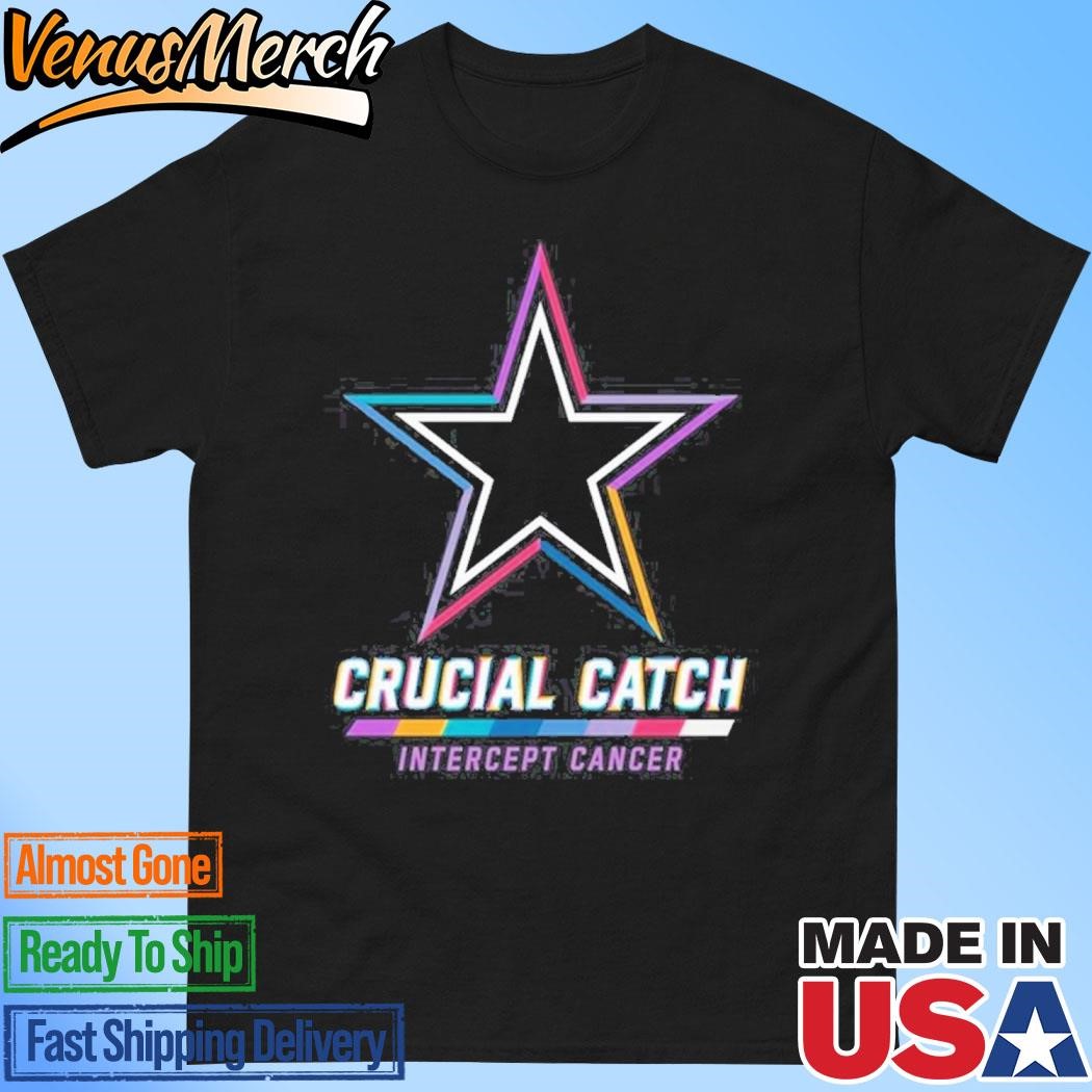 Official Dallas Cowboys 2024 Crucial Catch Intercept Cancer Awareness T-Shirt