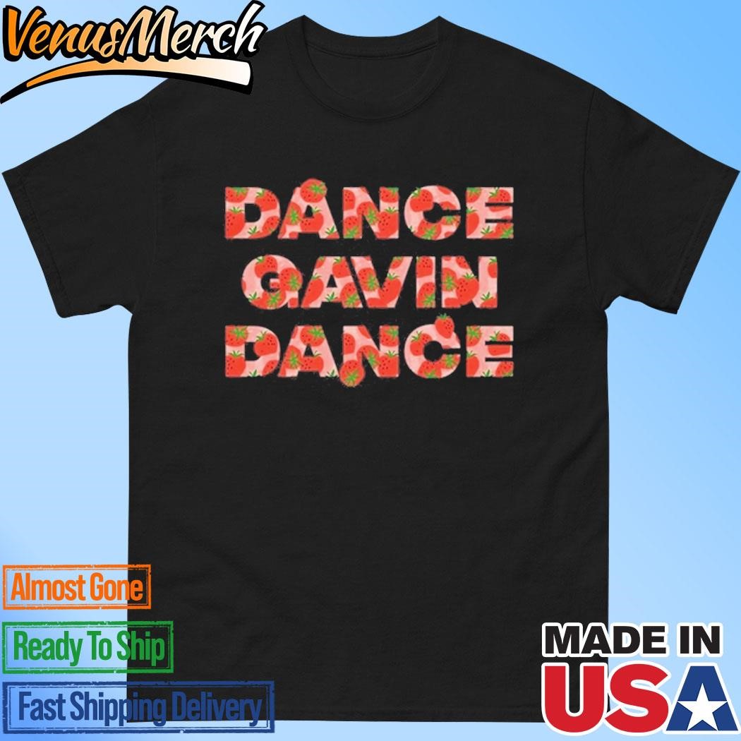 Official Dance Gavin Dance Strawberry Pattern Black Shirt