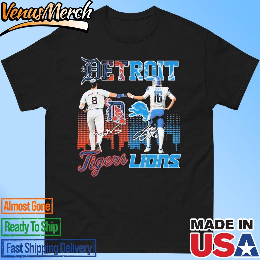 Official Detroit Lions Jared Goff Detroit Tigers Matt Vierling True Stars T-Shirt