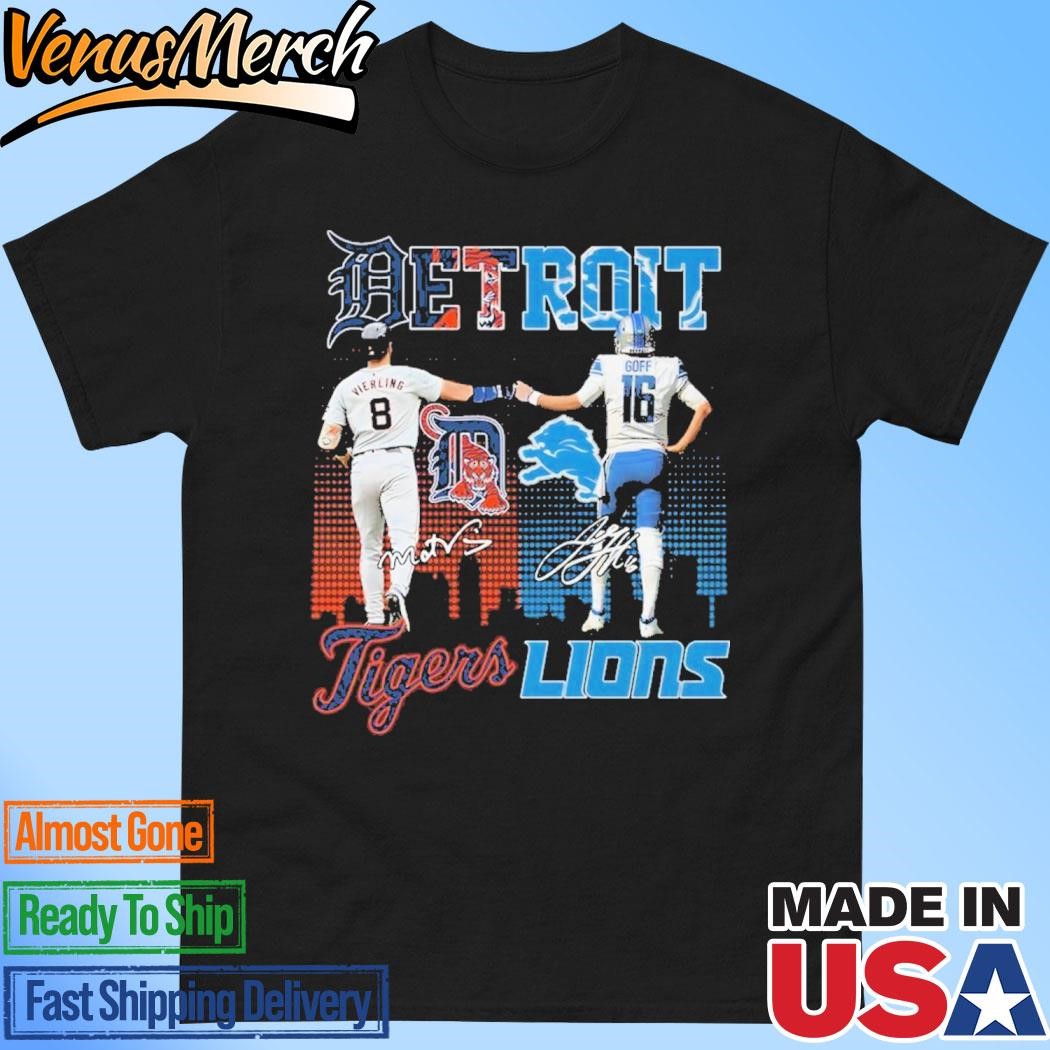 Official Detroit Lions x Detroit Tigers Signature Unisex T-Shirt