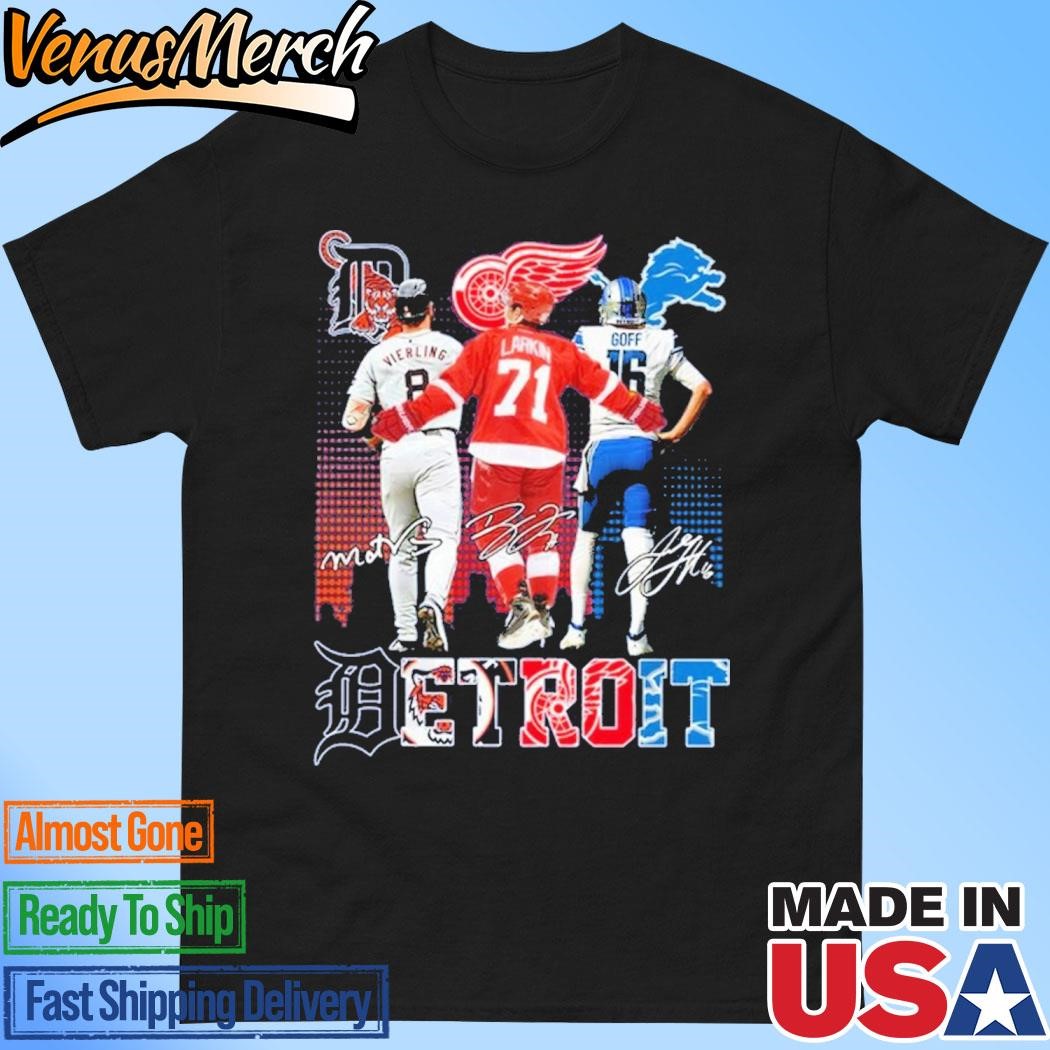 Official Detroit Tigers – Detroit Red Wings – Detroit Lions Signature Unisex T-Shirt