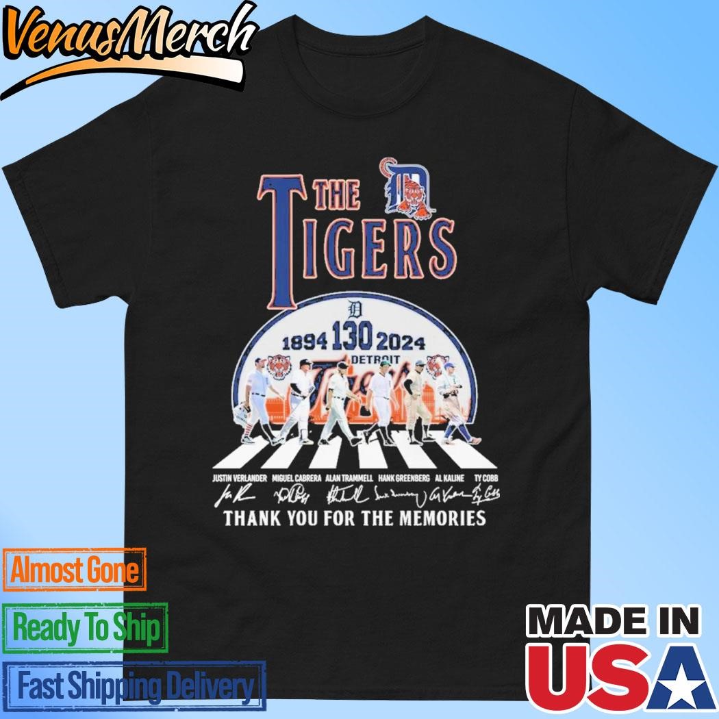 Official Detroit Tigers 1894-2024 The Tigers 130 Years Thank You For The Memories T-Shirt