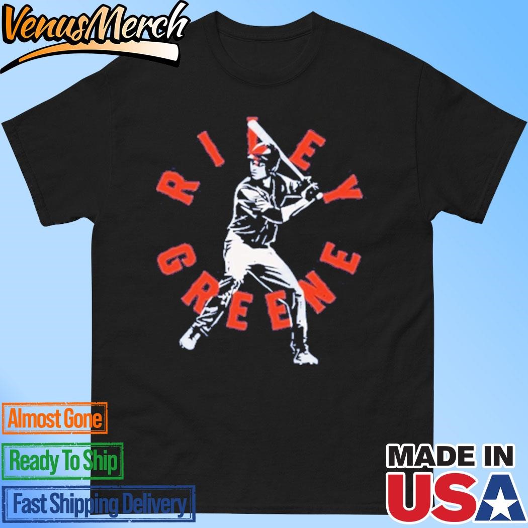 Official Detroit Tigers Riley Greene Baseball Team Swing Pose Shirt