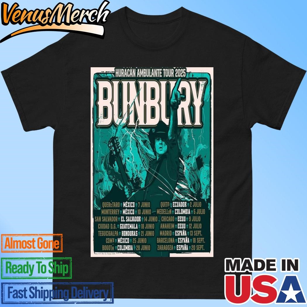 Official Enrique Bunbury Huracan Ambulante Tour 2025 Poster Shirt