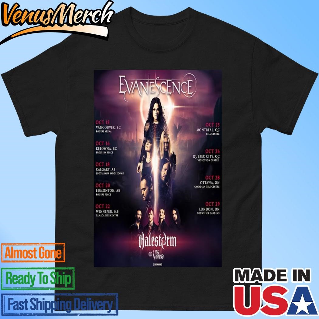 Official Evanescence Halestorm The Warning Oct 2024 Tour Poster Shirt