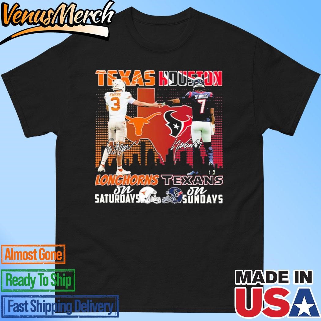 Official Ewers Stroud Longhorns On Saturdays Texans On Sundays Shirt