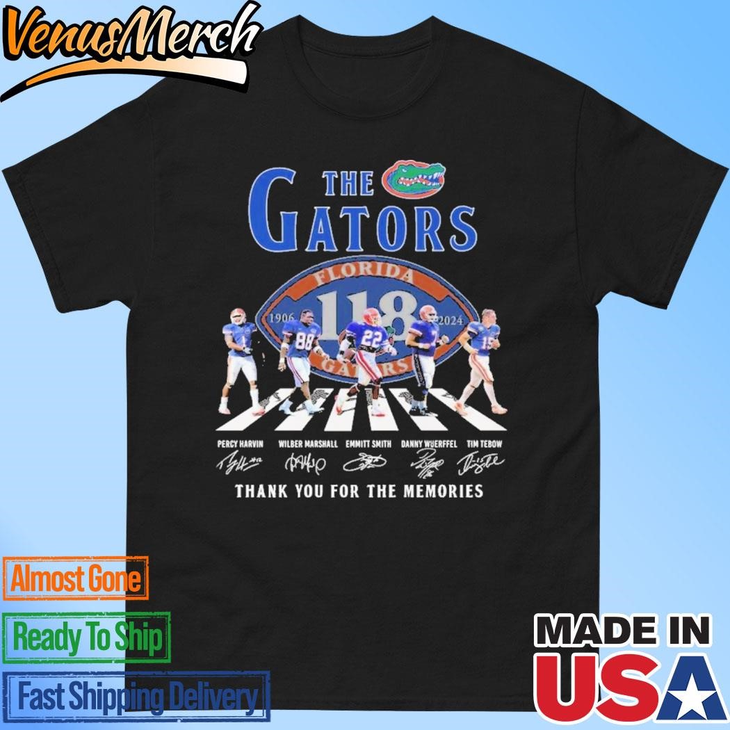 Official Florida Gators 118 Years Of The Gators 1906-2024 Thank You T-Shirt