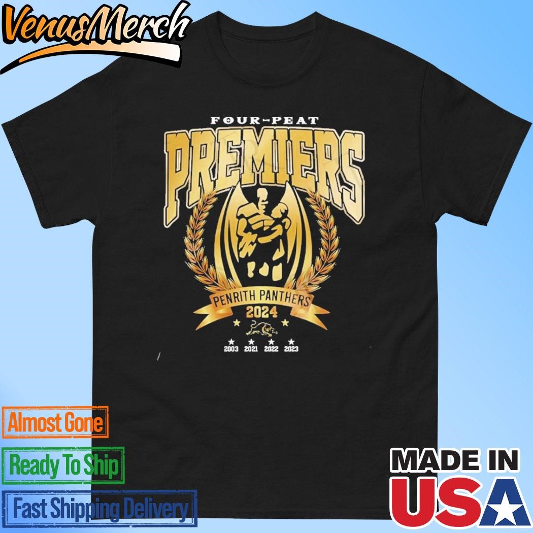 Official Four-Peat Premiers Penrith Panthers 2024 T-Shirt