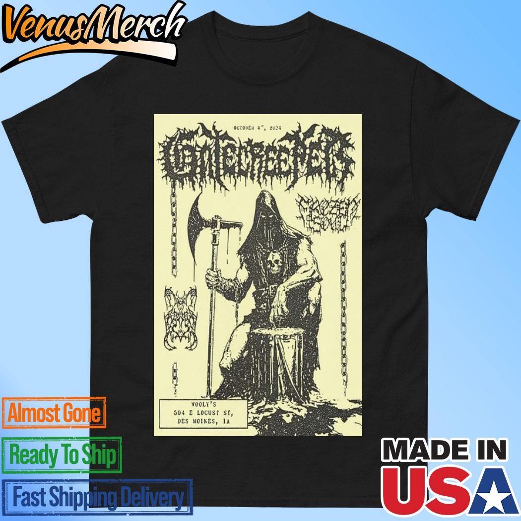 Official Gatecreeper October 4, 2024 Wooly's Des Moines, IA Tour Poster Shirt