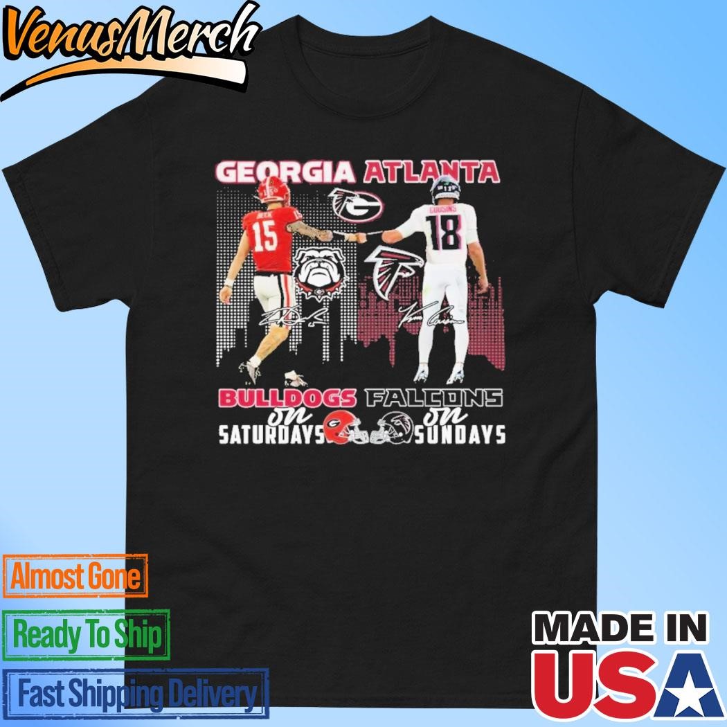 Official Georgia Bulldogs On Saturdays Atlanta Falcons On Sundays 2024 T-Shirt