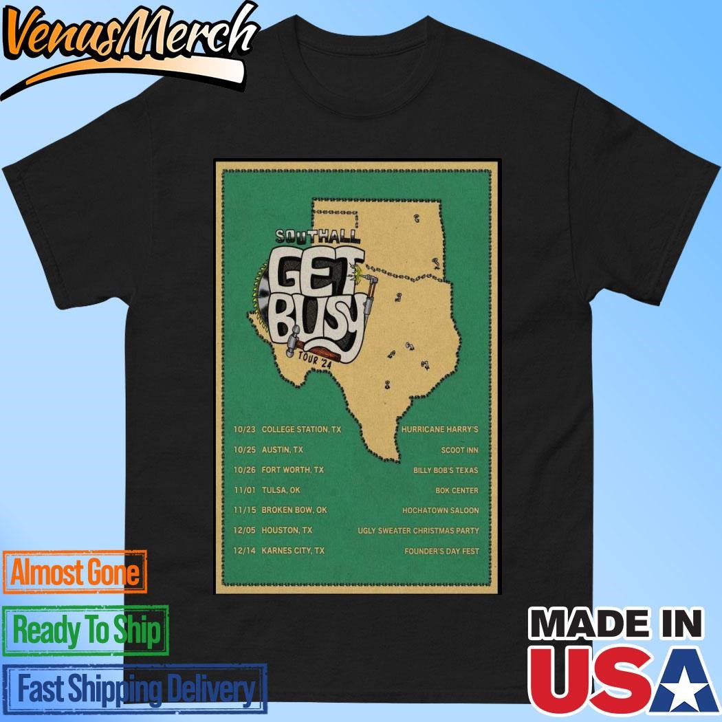 Official Get Busy Southall Tour 2024 Oklahoma-Texas Poster Shirt