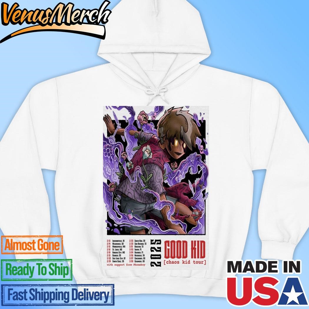 Official Good Kid Chaos Kid Tour 2025 Poster Hoodie