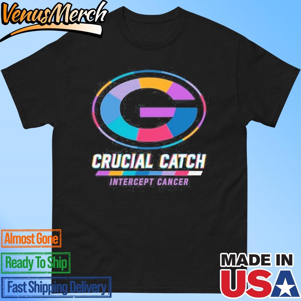 Official Green Bay Packers 2024 Crucial Catch Intercept Cancer Awareness T-Shirt