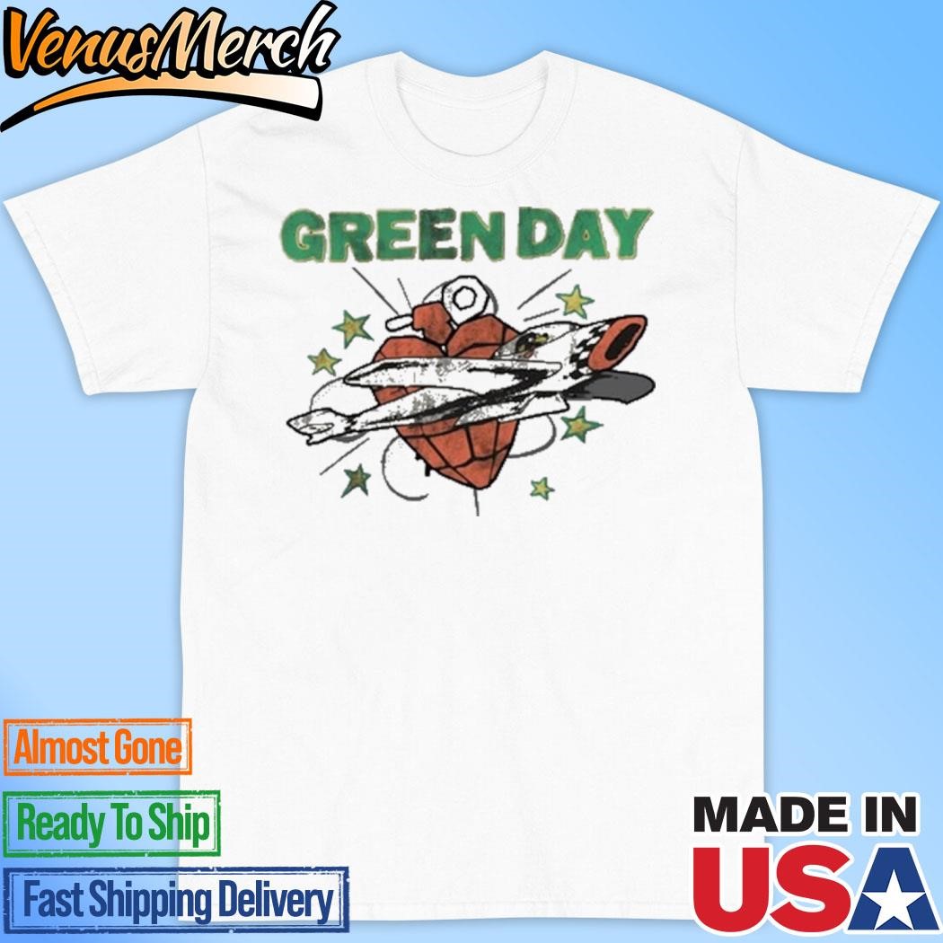 Official Green Day Airplane Heart Grenade Tour 2024 Shirt