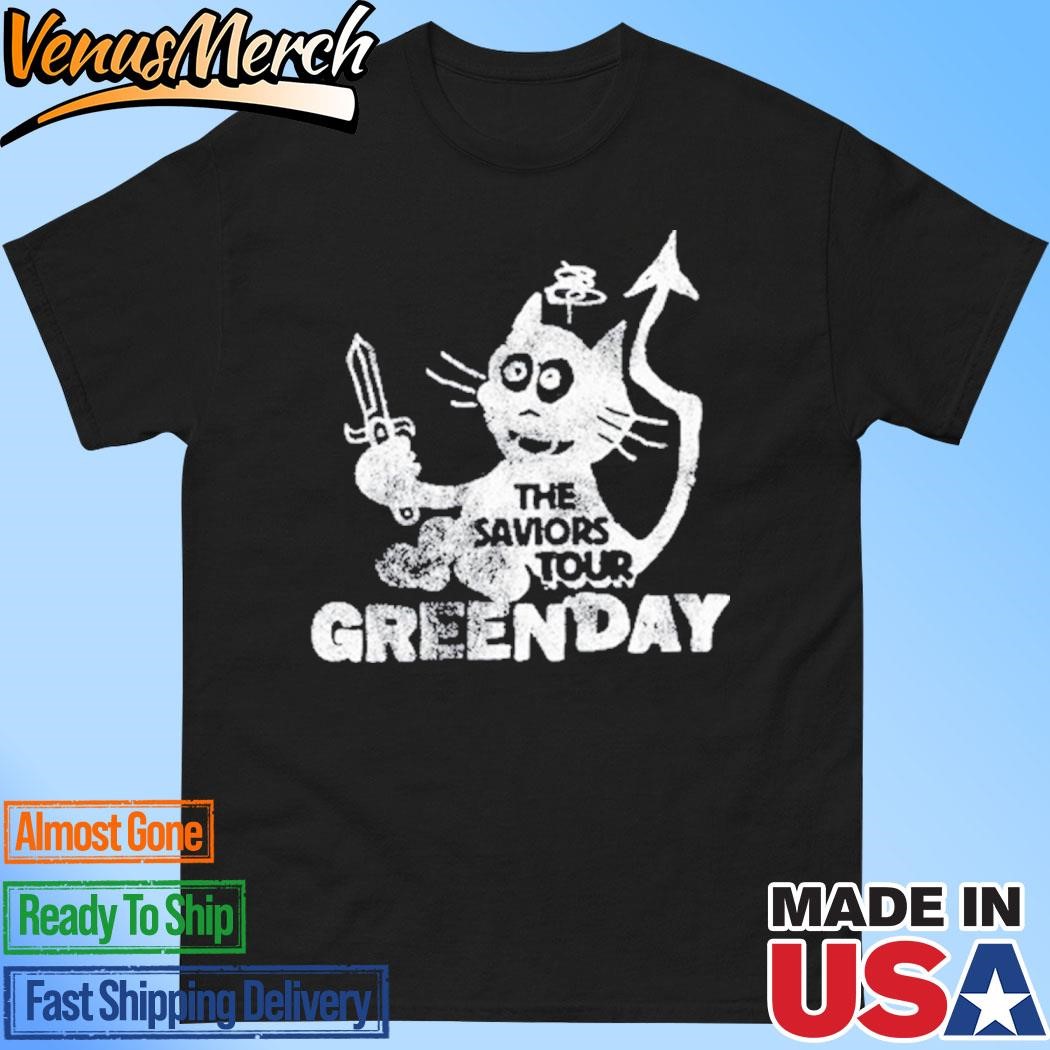 Official Green Day Saviors Cat And Sword T-Shirt