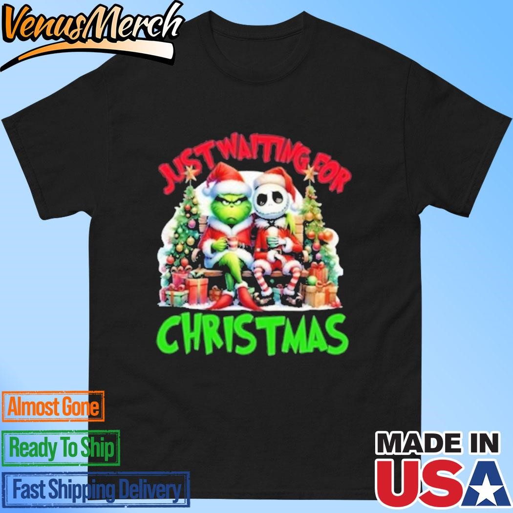 Official Grinch Jack Skellington Just Waiting For Christmas 2024 T-Shirt