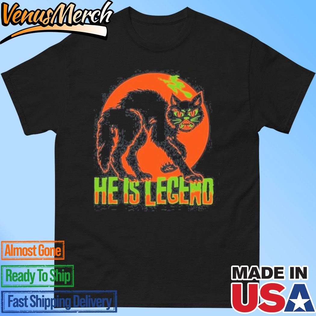 Official He Is Legend Spooky Cat Shirt