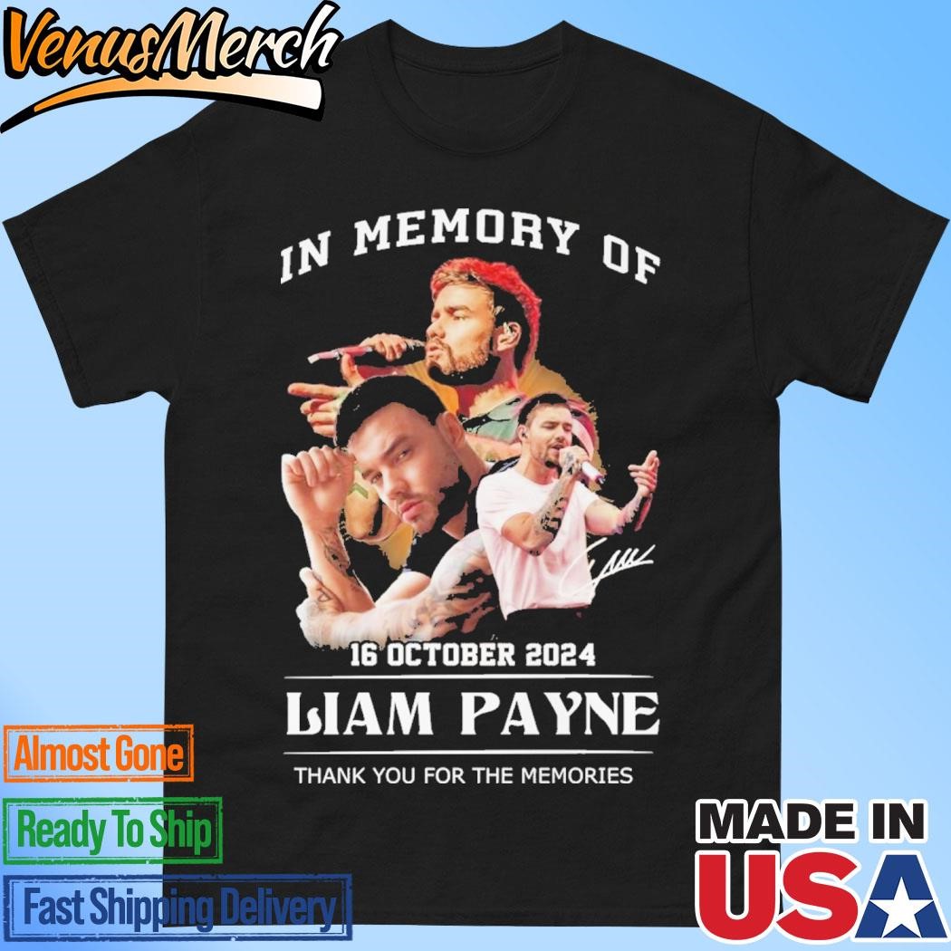 Official In Memory Of 2024 Liam Payne Thank You For The Memories T-Shirt