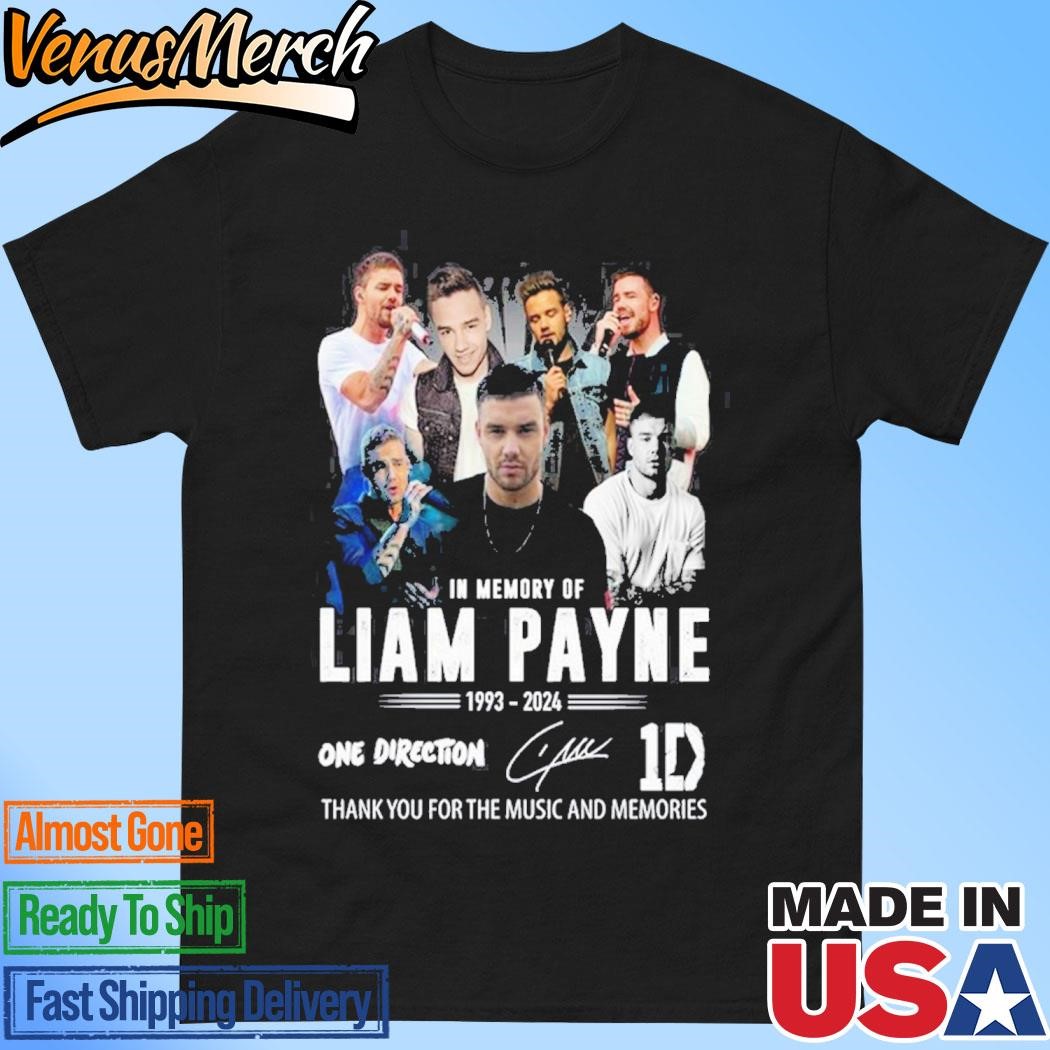 Official In Memory Of Liam Payne 1993-2024 One Direction Thank You For The Music And Memories T-Shirt