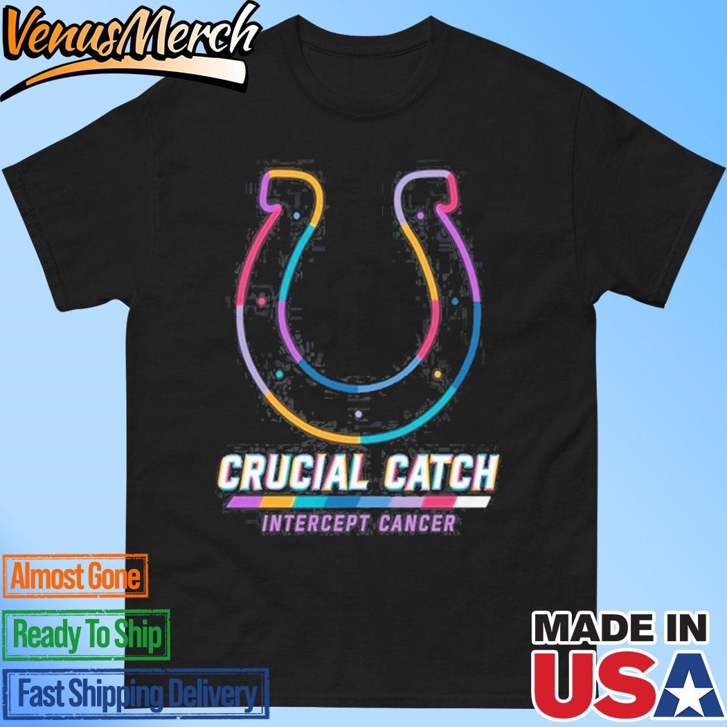 Official Indianapolis Colts 2024 Crucial Catch Intercept Cancer Awareness T-Shirt