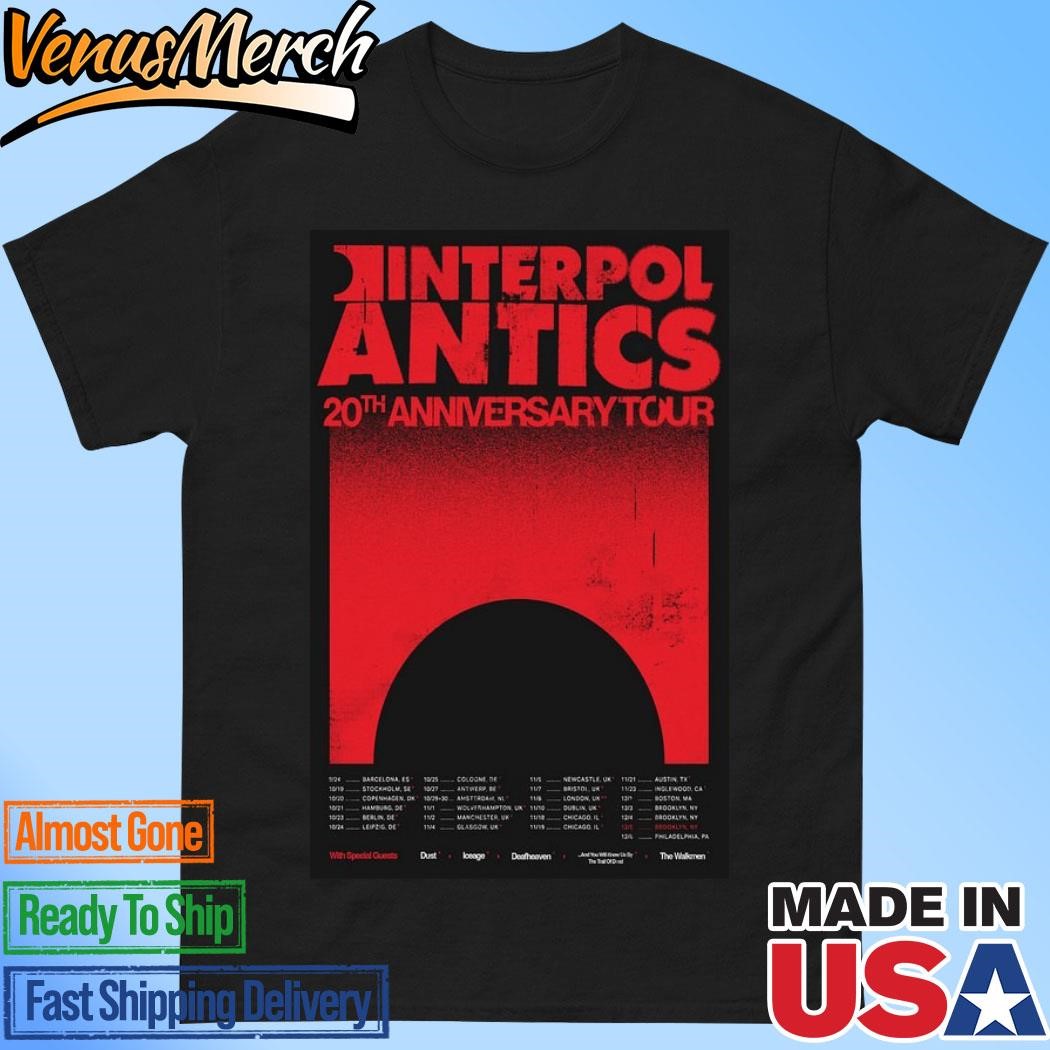 Official Interpol Antics 20th Anniversary Fall Tour 2024 Poster Shirt