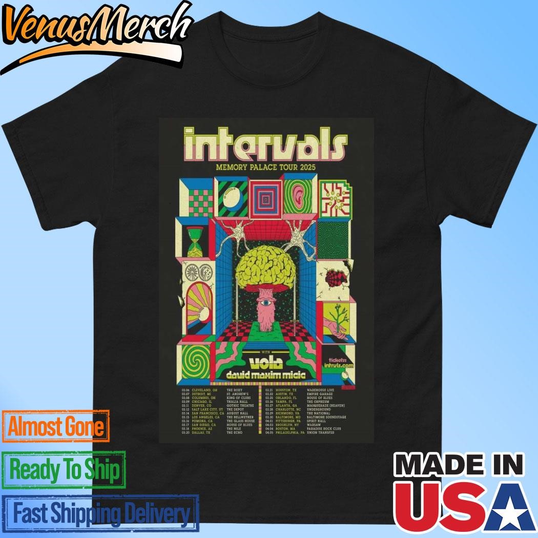 Official Intervals Memory Palace 2025 Tour Poster Shirt