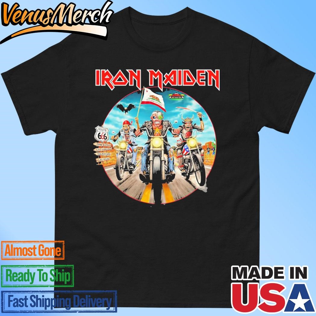 Official Iron Maiden Route 666 California The Future Past World Tour 2024 T-Shirt