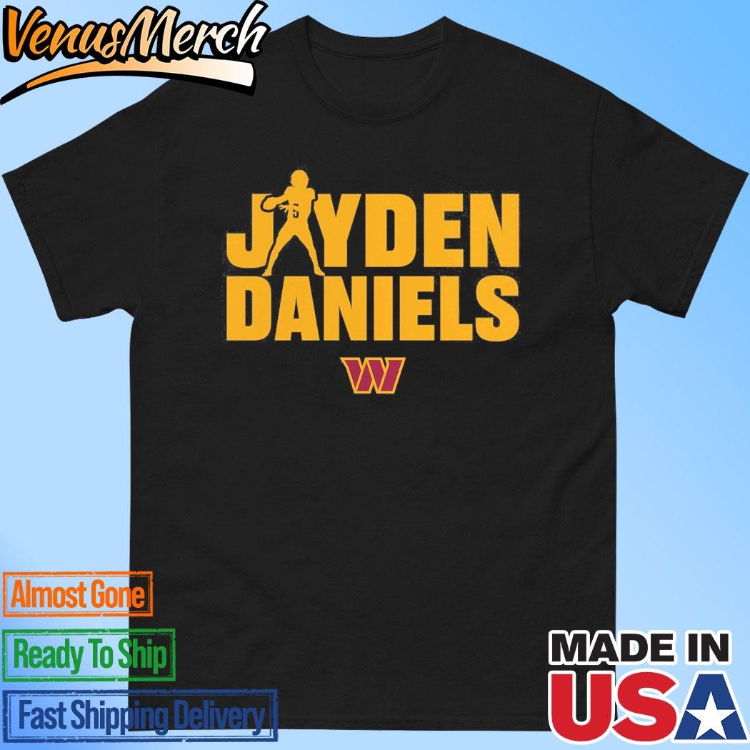 Official Jayden Daniels Washington Commanders Play Motion T-Shirt