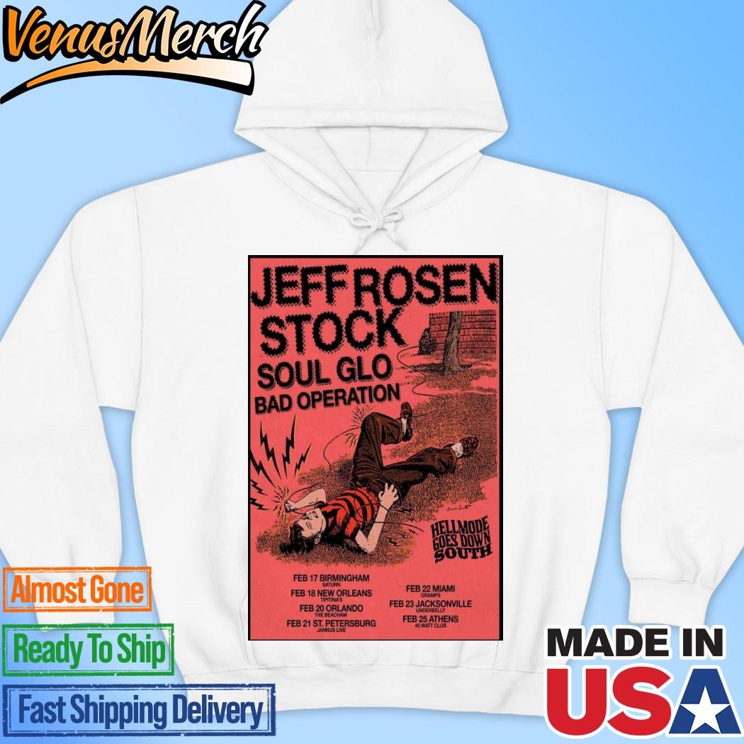 Official Jeff Rosenstock Hellmode Goes Down South Tour 2025 Poster Hoodie