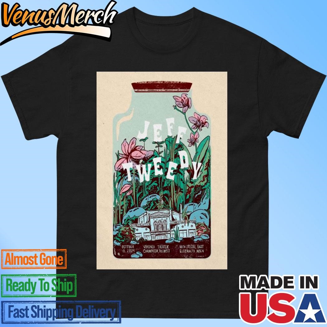 Official Jeff Tweedy On Oct 18 2024 At Virginia Theatre In Champaign IL Tour Poster Shirt