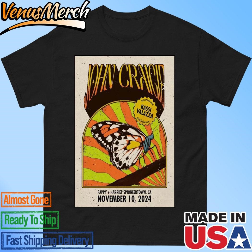 Official John Craigie Nov 10 2024 Pappy + Harriet's. Pioneertown, Ca Tour Poster Shirt