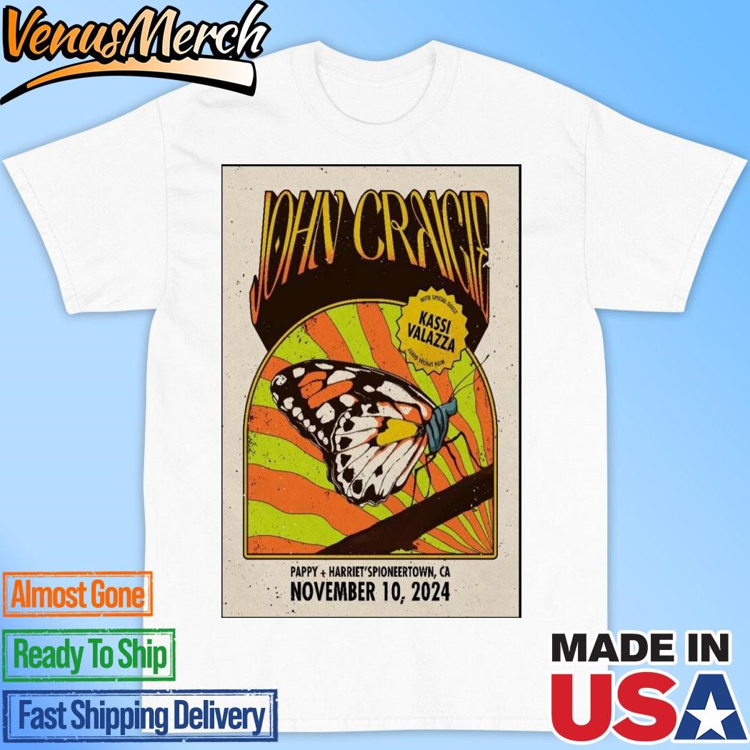 Official John Craigie Pappy Harriet's Pioneertown, CA Nov 10 2024 Tour Poster Shirt