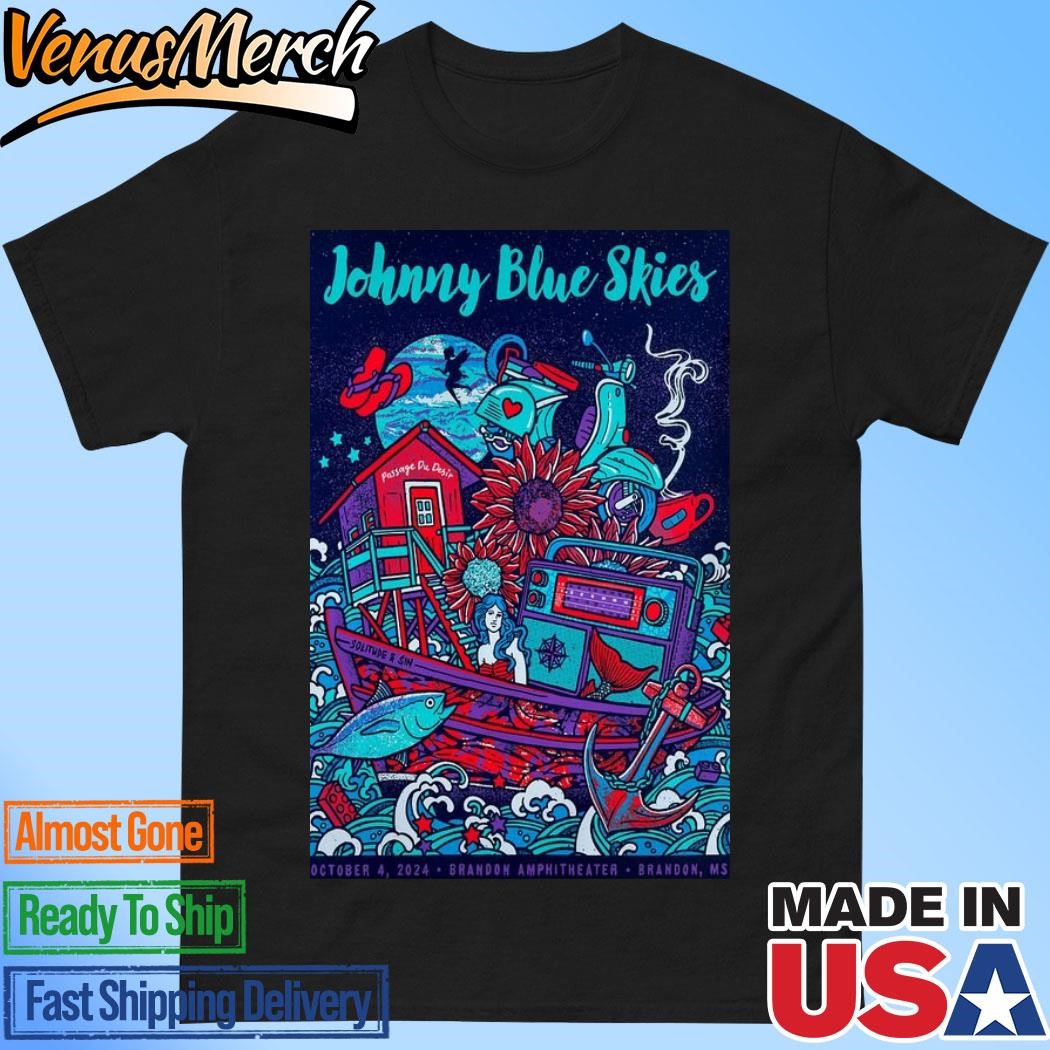 Official Johnny Blue Skies on, MS on Amphitheater October 4 2024 Concert Poster Shirt