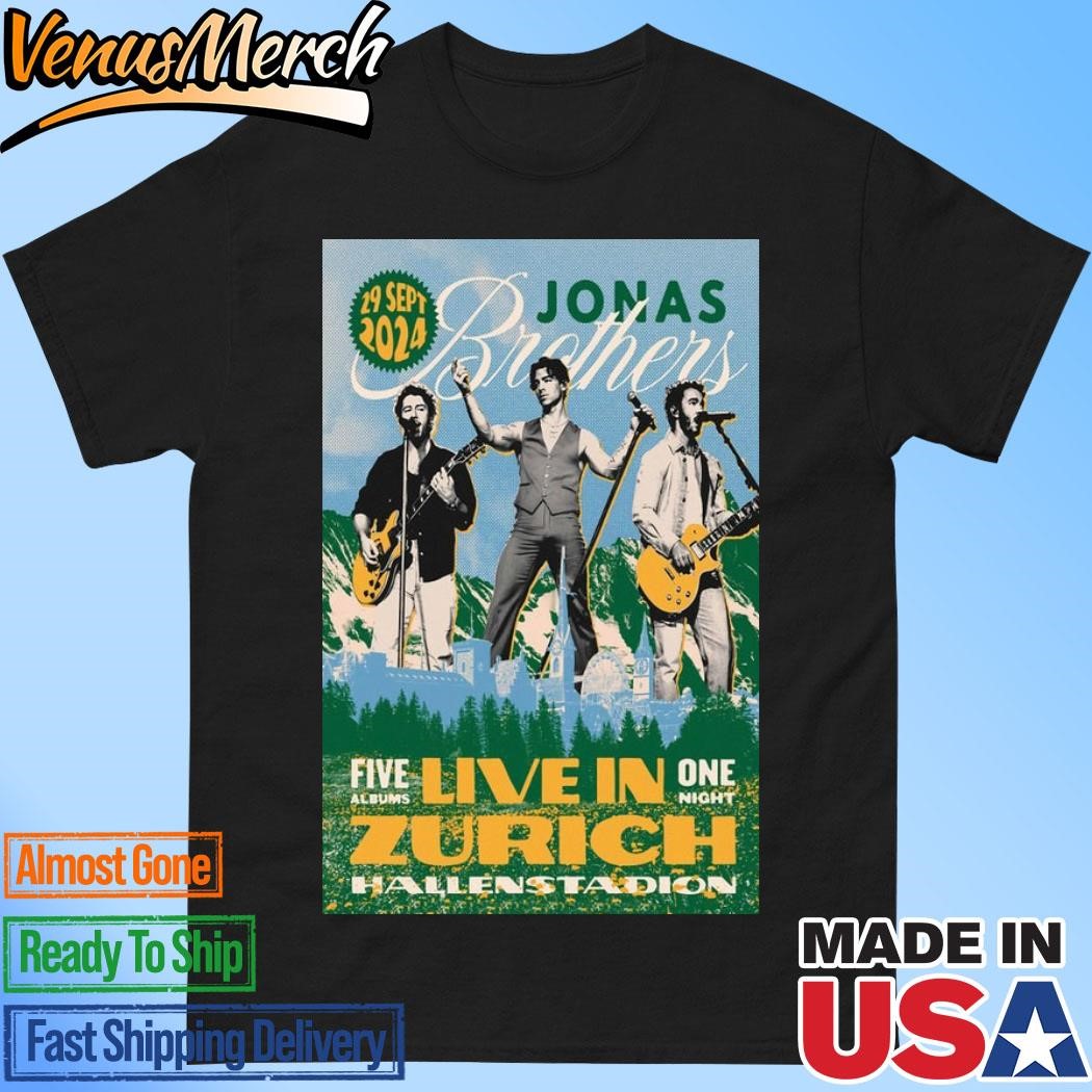 Official Jonas Brothers September 29 2024 Live At Zurich, Hallenstadion Concert Poster Shirt