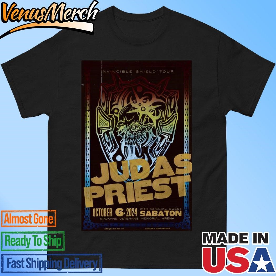 Official Judas Priest October 6, 2024 Spokane Veterans Memorial Arena Show Poster Shirt