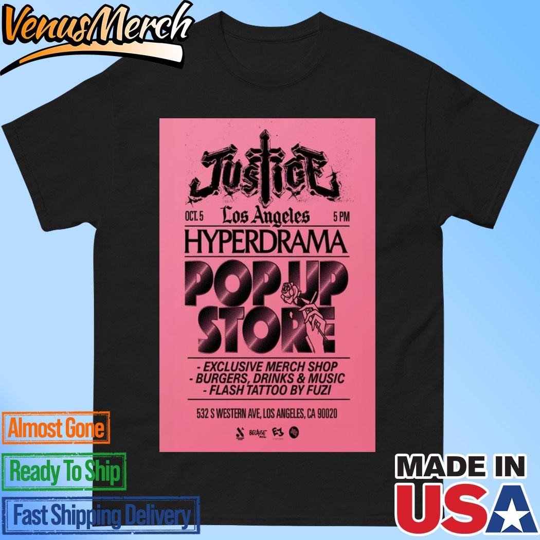 Official Justice October 5 2024 In Los Angeles, CA Tour Poster Shirt