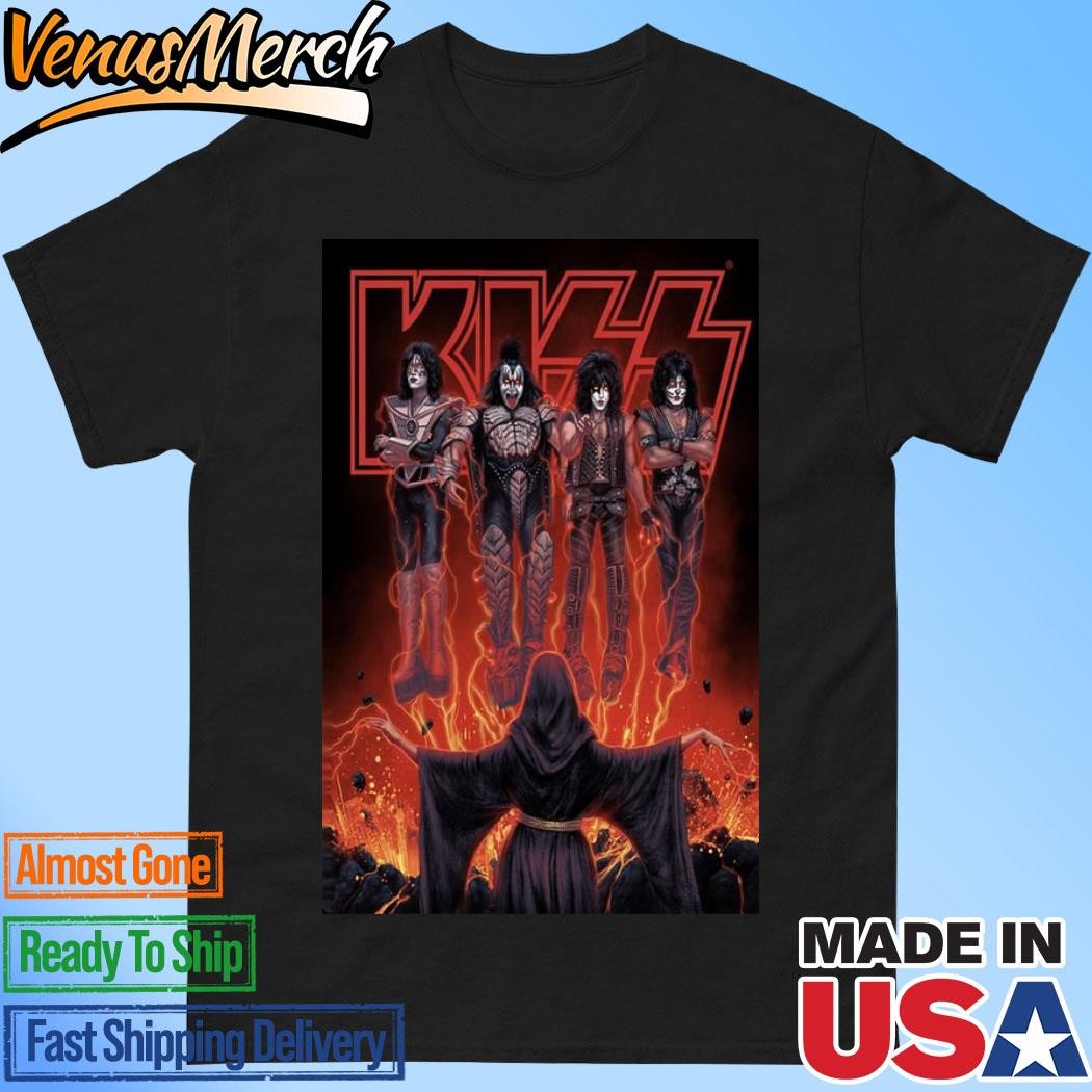 Official KISS Limited Edition Conjuring Flames Halloween Poster Shirt