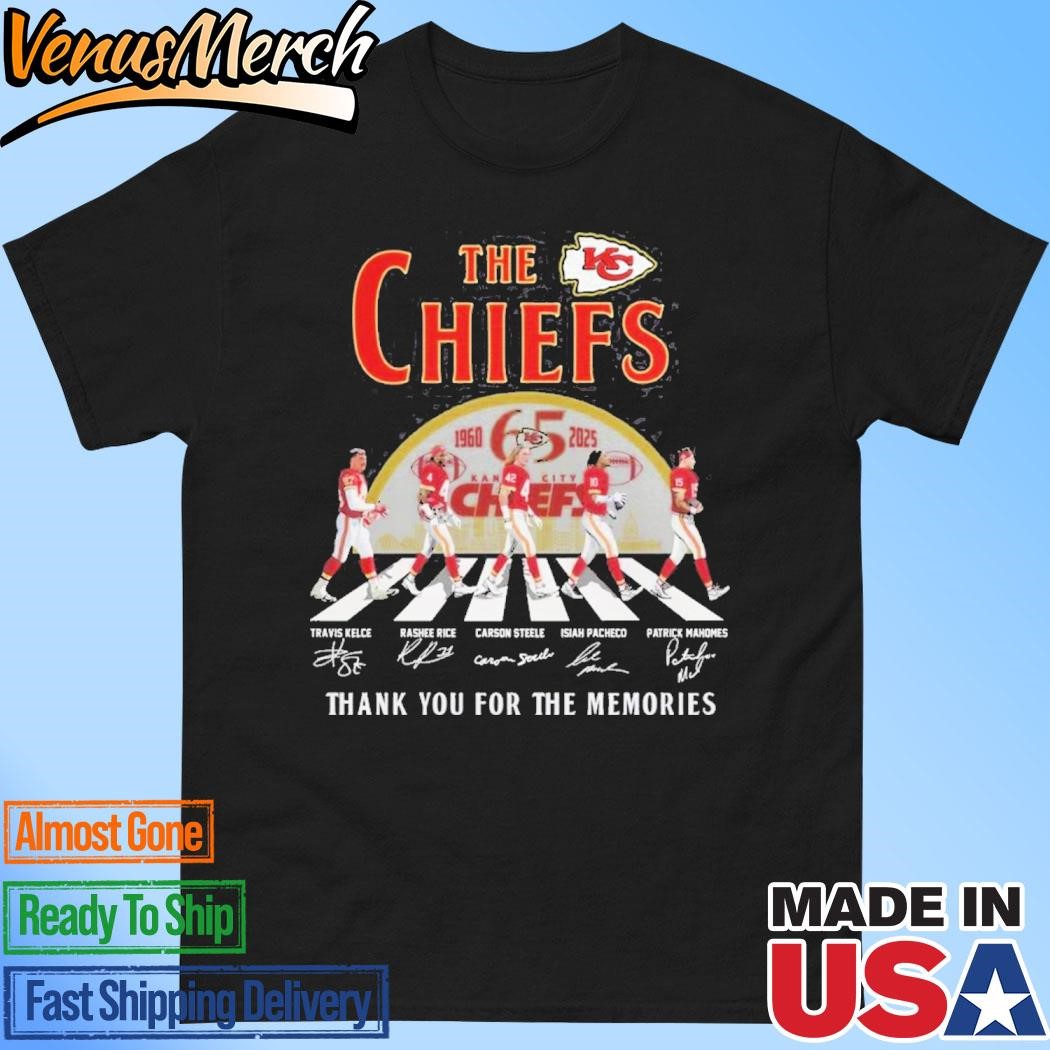 Official Kansas City Chiefs 65th 1960-2025 Thank You For The Memories 2D T-Shirt