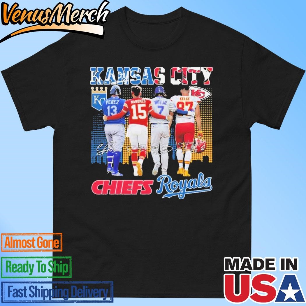 Official Kansas City Chiefs Kansas City Royals Perez Mahomes Witt Jr. Kelce T-Shirt