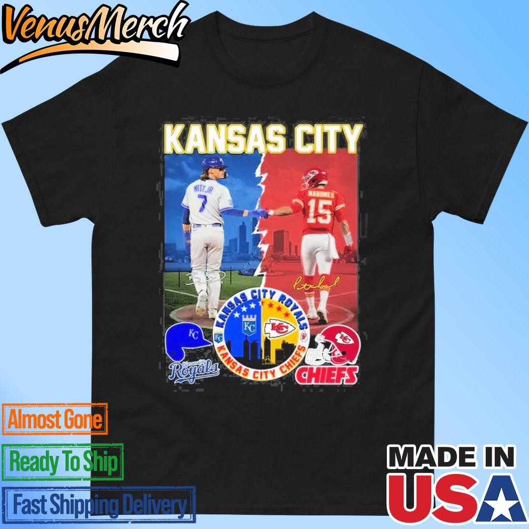 Official Kansas City Royals Mitt Jr. Kansas City Chiefs Mahomes Proud City T-Shirt