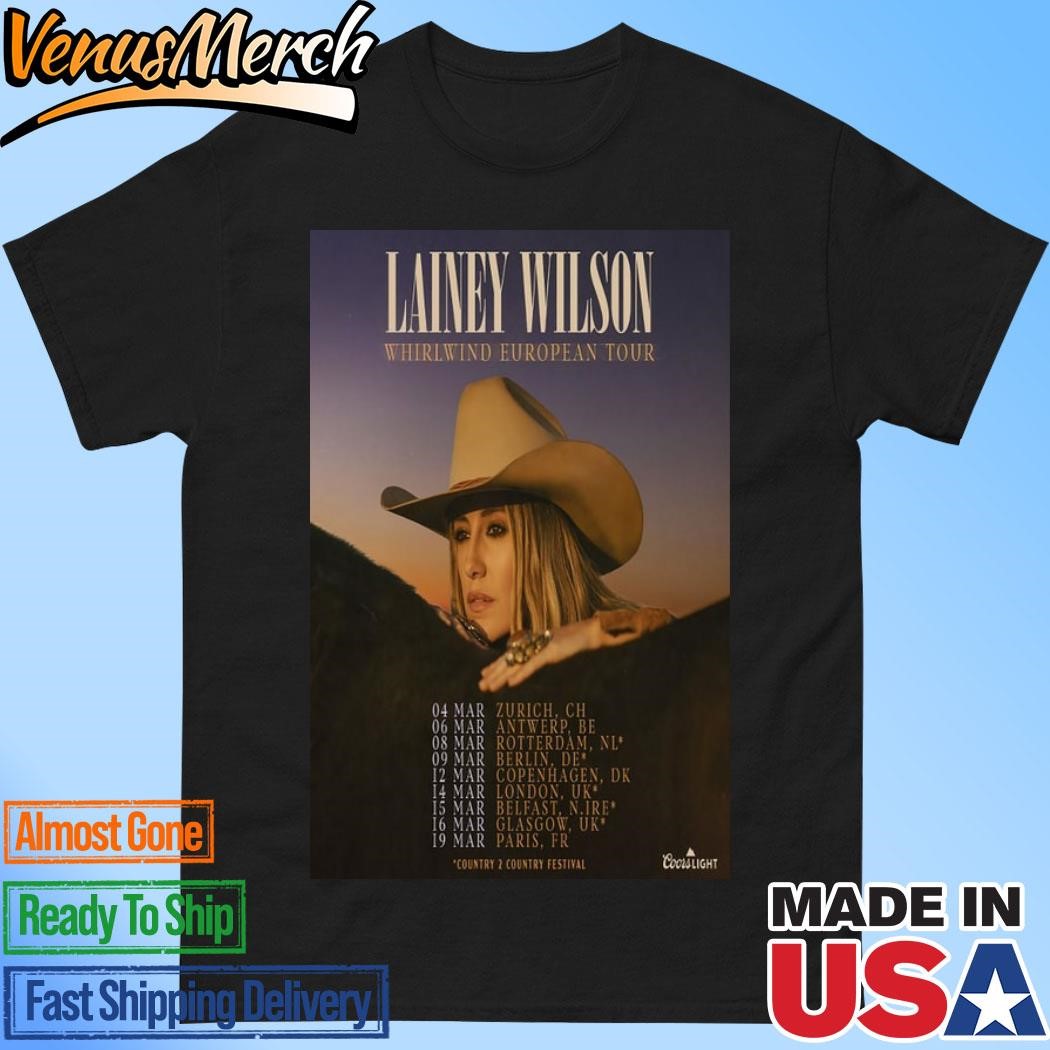 Official Lainey Wilson Whirlwind European Tour 2024 Poster Shirt