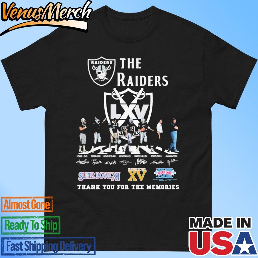 Official Las Vegas Raiders 1960-2024 Thank You For The Memories 2D T-Shirt