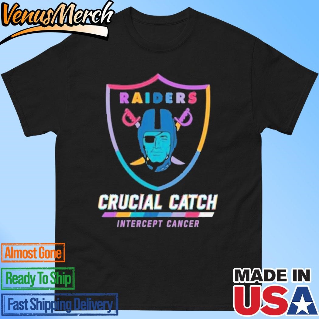 Official Las Vegas Raiders 2024 Crucial Catch Intercept Cancer Awareness T-Shirt