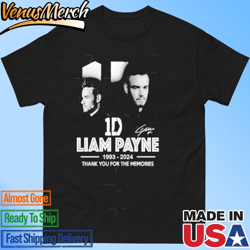 Official Liam Payne 1D 1993-2024 Thank You For The Memories 2D T-Shirt