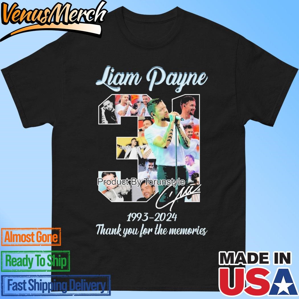 Official Liam Payne 31 Years Of 1993-2024 Thank You For The Memories T-Shirt