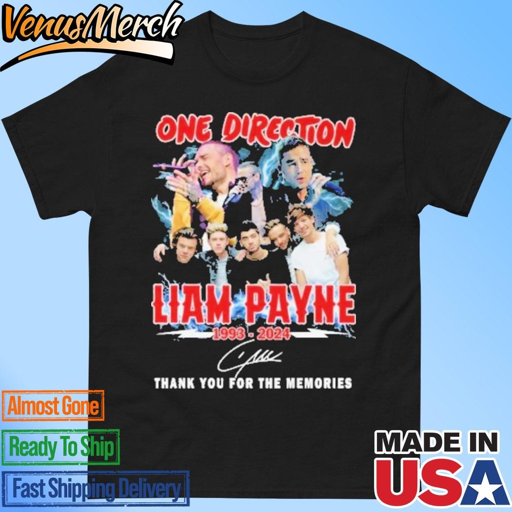 Official Liam Payne X One Direction 1993-2024 Thank You For The Memories 2D T-Shirt