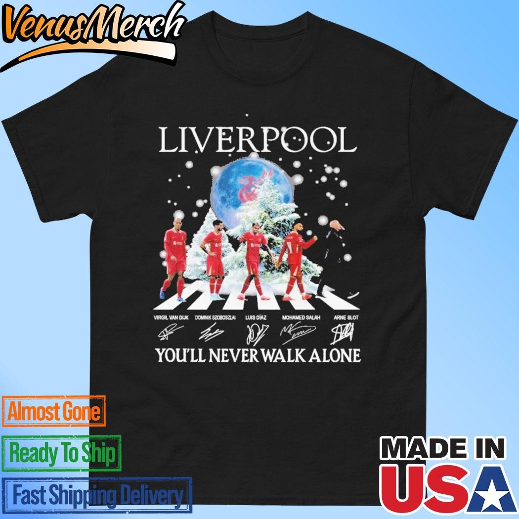 Official Liverpool You’ll Never Walk Alone In Christmas 2024 T-Shirt