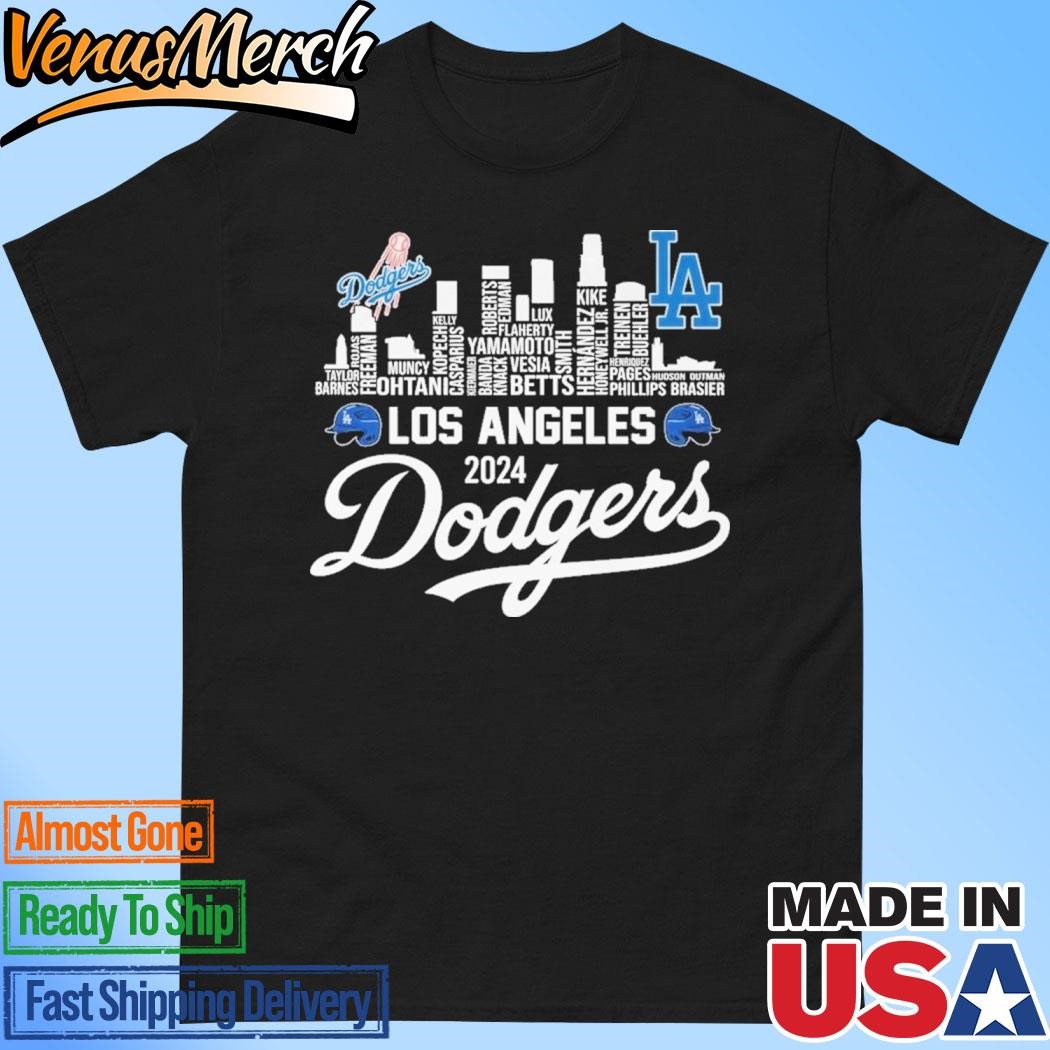 Official Los Angeles Dodgers 2024 Champions Skyline Proud LA Fan T-Shirt