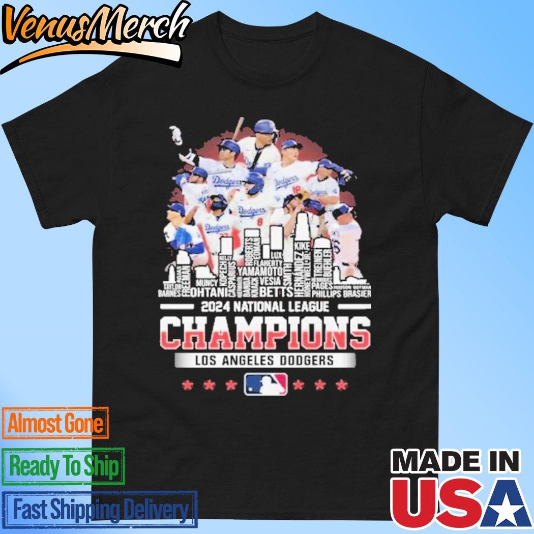 Official Los Angeles Dodgers Baseball National League Champions 2024 T-Shirt