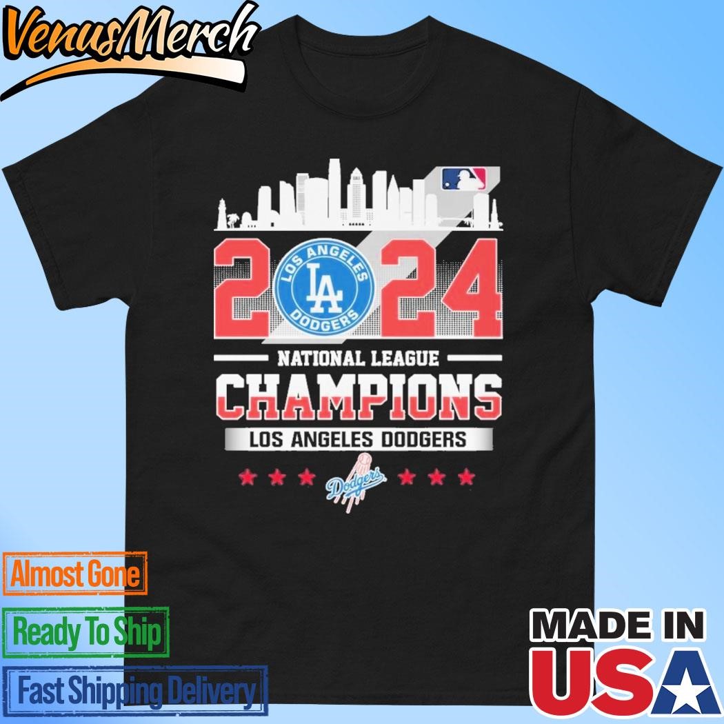 Official Los Angeles Dodgers National League Champions Skyline 2024 T-Shirt